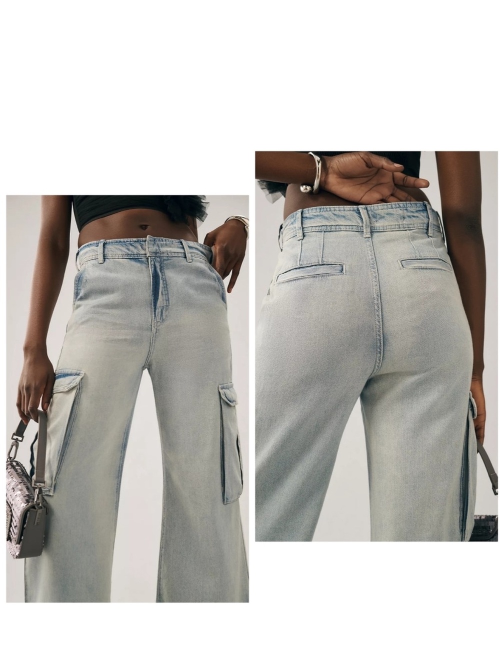 NWT- Pilcro by Anthropologie- Size 27 - Wide Leg Cargo Denim